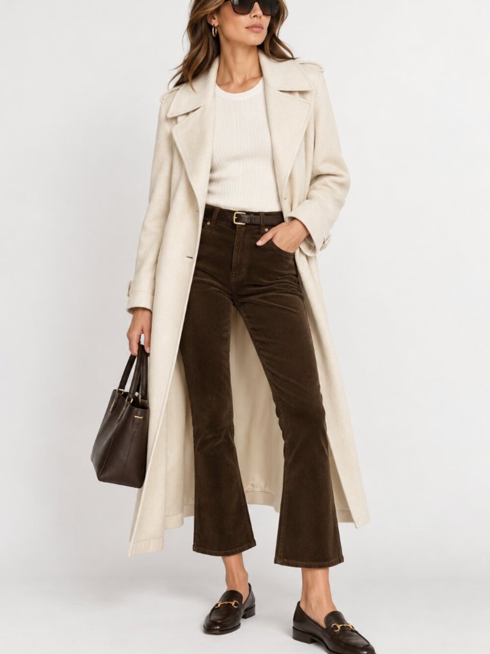 FRAME Le Crop Mini Boot Corduroy Jeans Espresso Brown Bootcut 28